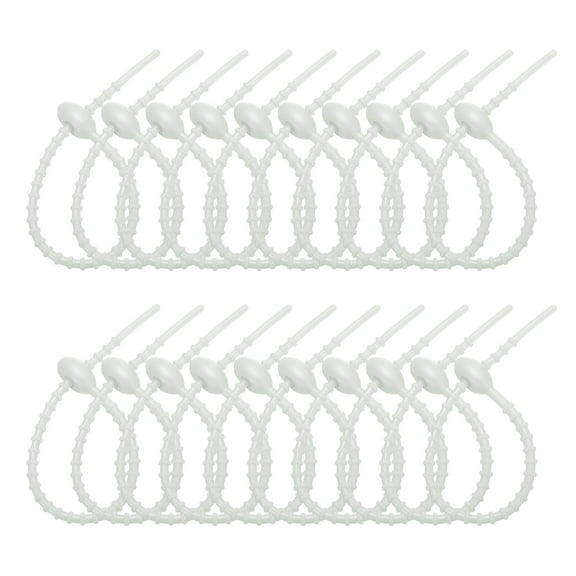 Uxcell 8 Inch Silicone Cable Ties, 20pcs Rubber Reusable Twist Zip Ties Organizer for Home Office Kitchen Food bags Wires Adjustable Bag Clip, Grey