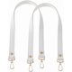 thumbnail image 1 of 2 correas de cuero blanco para bolso, 60 cm, repuesto para asa de hombro, costura de imitación de cuero con cierres de aleación dorados., 1 of 9