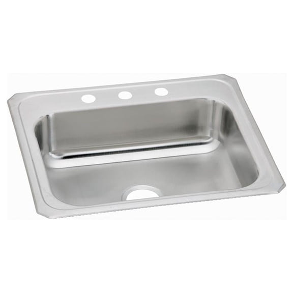 Elkay Celebrity Stainless Steel 25" x 21-1/4" x 6-7/8", 2-Hole Single Bowl Drop-in Sink