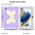 thumbnail image 6 of Galaxy Tab A8 (10.5") Case (SM-X200) - TECH CIRCLE [Cute Butterfly Pattern] Shockproof Kickstand Kids Proof Rugged Case with [Shoulder Strap] for Samsung Galaxy Tab A8 10.5-Inch Tablet, Beige+Purple, 6 of 8