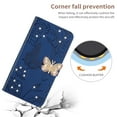 thumbnail image 6 of SaniMore Case for iPhone 14 6.1" 2022, [Crossbody/Wrist Lanyard] PU Leather Skin Embossed Butterfly [Diamond Clasp] Card Slots Kickstand Shockproof Shockproof Stylish Glitter Wallet Shell, Darkblue, 6 of 13