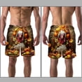 thumbnail image 3 of luoweisi Men's Beach Shorts Quick Dry Swim Trunks with Mesh Lining Thanksgiving Turkey XL, 3 of 5