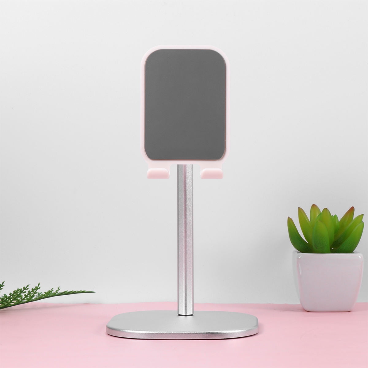UPGRATOR Adjustable Cell Phone Stand ABS Silver 1Pcs Non-Slip Holder for General Users at Living Room