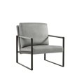 thumbnail image 2 of Tabaray Accent Chairs PU Leather Arm Chair with Extra Thick Padded Backrest and Seat Cushion, Gray, 2 of 6