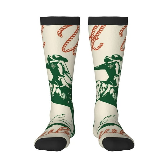 JUNZAN Fun Novelty Knee Warmer High Socks-West Cowboys