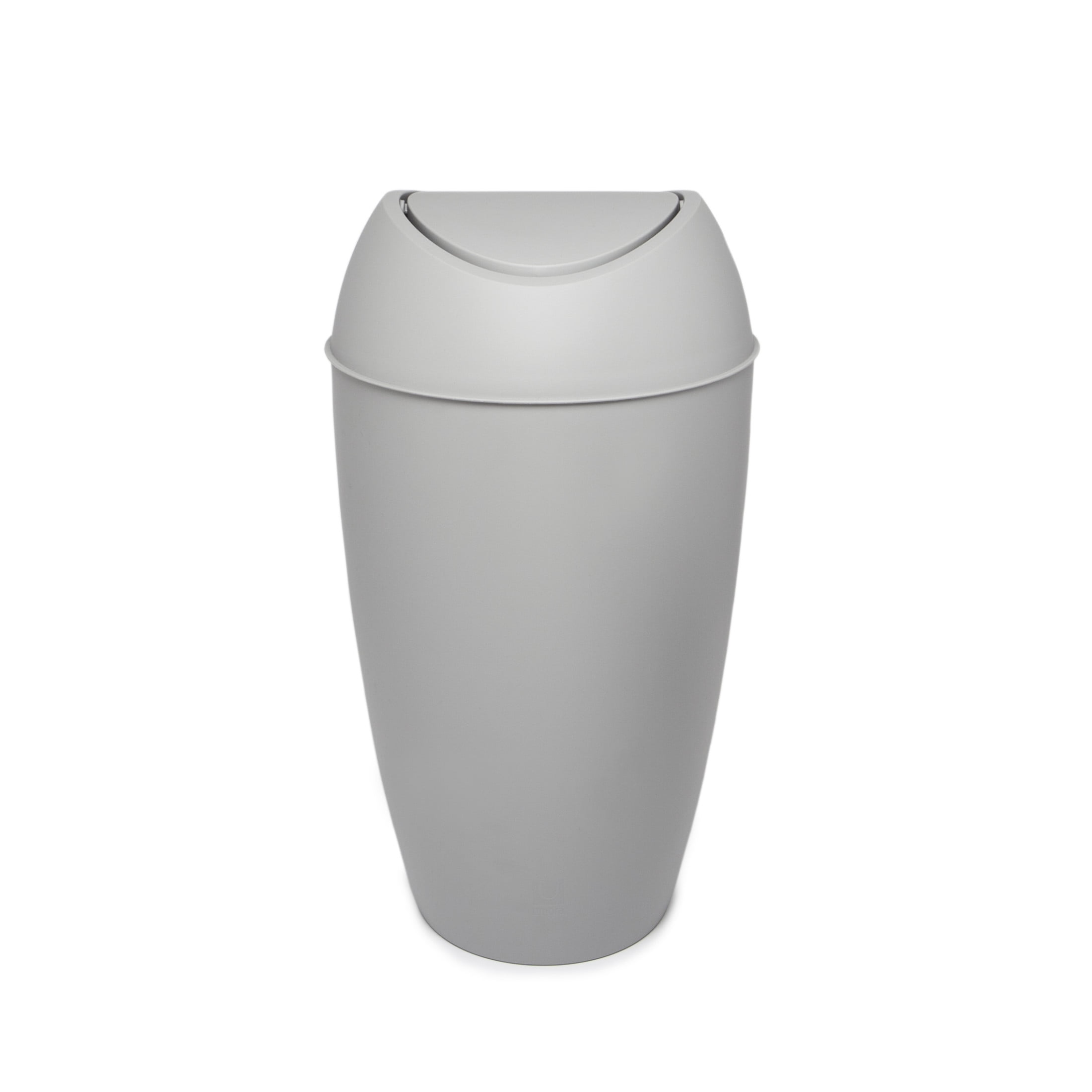 Umbra 2.4 gal Twirla Polypropylene Swing-Top Lid Bathroom Trash Can Garbage Can, Grey