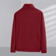 thumbnail image 6 of Polar Fleece Jacket for Men Full Zip Stand Collar Long Sleeve Soft Warm Cozy Casual Fall Winter Outdoor Jacket Front Pockets Wine 2XL, 6 of 6