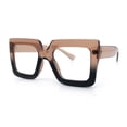 thumbnail image 4 of Womens Bold Mod Thick Plastic Rectangle Blue Light Filtering Computer Glasses Brown Black - Clear, 4 of 8