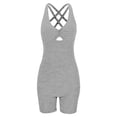 thumbnail image 5 of DHFJKG Womens Workout Romper Backless Yoga Short Jumpsuit Summer Gym Athletic Outfit Activewear Sleeveless V Neck Soft Fitness Trendy Onesie, 5 of 9