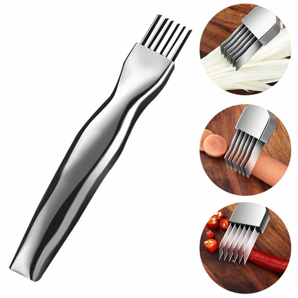 Fiudx Cortador de Cebolletas de Acero Inoxidable, Cortador Versátil de Flores y Jengibre, Eficiente Trituradora Multihojas, Fácil Corte de Verduras, Preparación Rápida de Comidas, Perfecto para Uso D