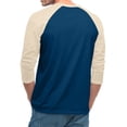 thumbnail image 4 of Men's Casual 3/4 Sleeve Baseball Tshirt Raglan Jersey Shirt Dark Blue S, 4 of 7