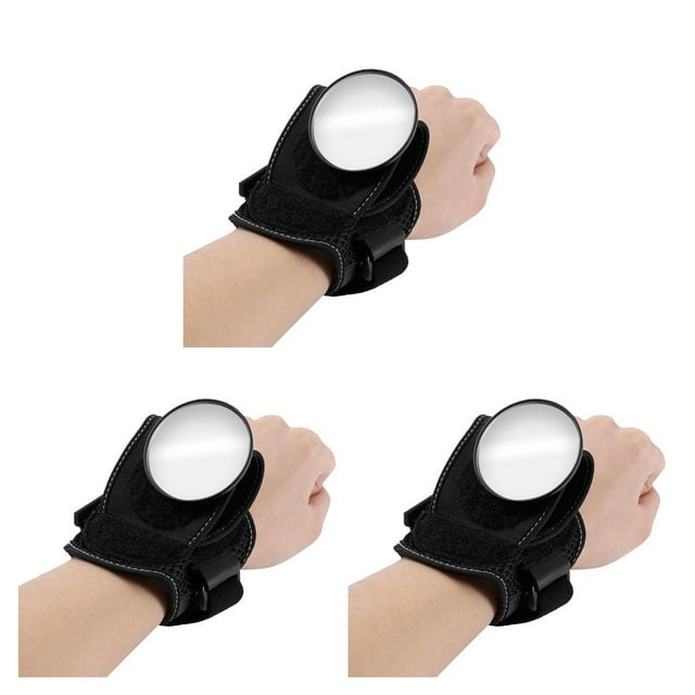 relayinert Cycling Wrist Mirror Wide Angle Rear View Mirror Cycling Safety Arm Back Mirror Rear Reflector New Rearview Mirrors black 9*8*2.5cm 3Set