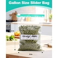 thumbnail image 2 of 120 Pack Calendar Slider Quart Freezer Bags Reusable Food Storage Bags Slide Zipper Expandable Bottom Clear Plastic Freezer Bags With Write-On-Label For Food Storage (Green), 2 of 5