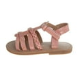 thumbnail image 2 of Laura Ashley Girls Hook and Loop Strappy Gladiator Sandals. (Toddler/Little Kids). - Peach, 5, 2 of 6
