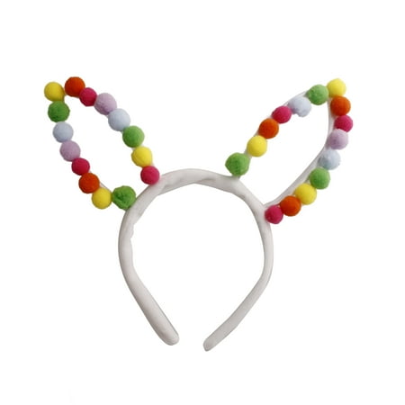 Way To Celebrate Easter Pom Pom Bunny Ear Headband