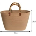 thumbnail image 5 of Kukuzhu Summer Beach Bag for Women Bamboo Handle Handbag Purse Soft Woven Tote Bag Handmade Beach Purse for Vacation, 5 of 5
