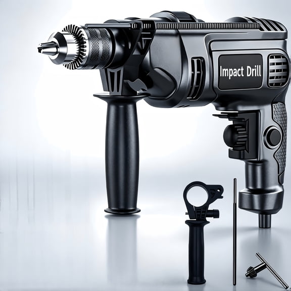 Corded Hammer Drill with Auxiliary Handle, Multi-Material Drilling Power Tool for Carpenters & DIY Household Repairs