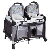 Baby Trend Go-Lite Twins Nursery Center Playard with Bassinet and Travel Bag - Drip Drop Blue - Blue, Unisex