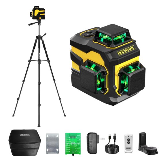 Laser Level IKOVWUK Cross Line de 3x360° con trípode de 5200 mAh