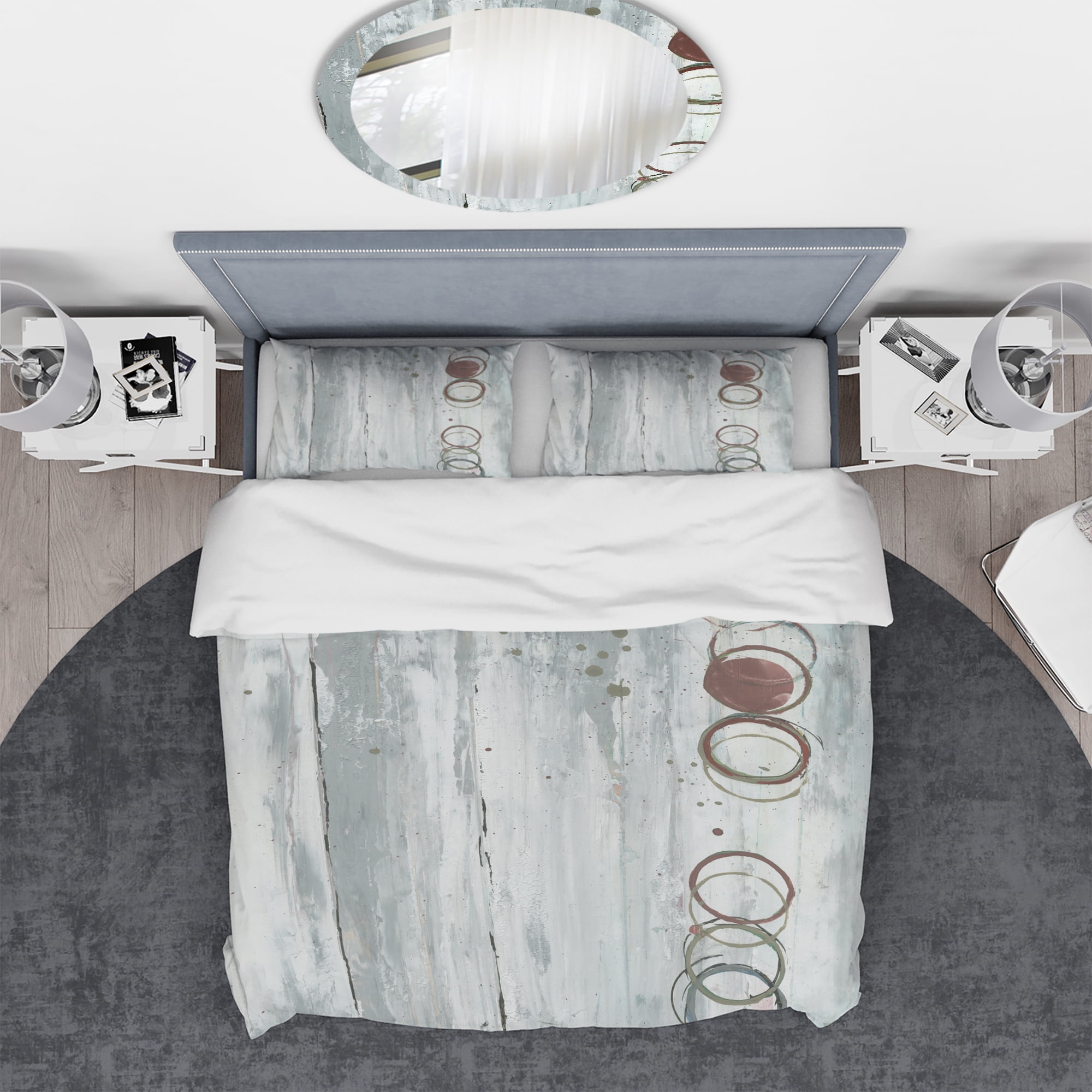 Designart 'Whitewashed Chinchilla' Geometric Duvet Cover Set