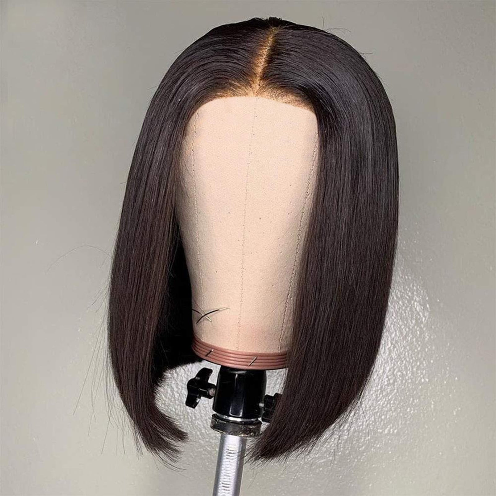 UTOURS Human Hair Wigs For Women Black Color Natural Lace Hair Brazilian Black Short Straight Hair Natural Vertical Wig High