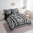 thumbnail image 3 of Homewish Cheetah Zebra Print 7-Piece Bedding Comforter Set for Boys Girls,Animal Print King Bedding Sets,Geometric Stripes Lines Ultra Soft Bed Sheets,Super Cozy Room Decor,Reversible, 3 of 8