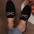 thumbnail image 6 of Pandaie Penny Loafers for Women Comfortable Slip on Suede Loafer Mules Closed Toe Backless Slides Business Casual Dress Flats Shoes Black Size 6.5, 6 of 9
