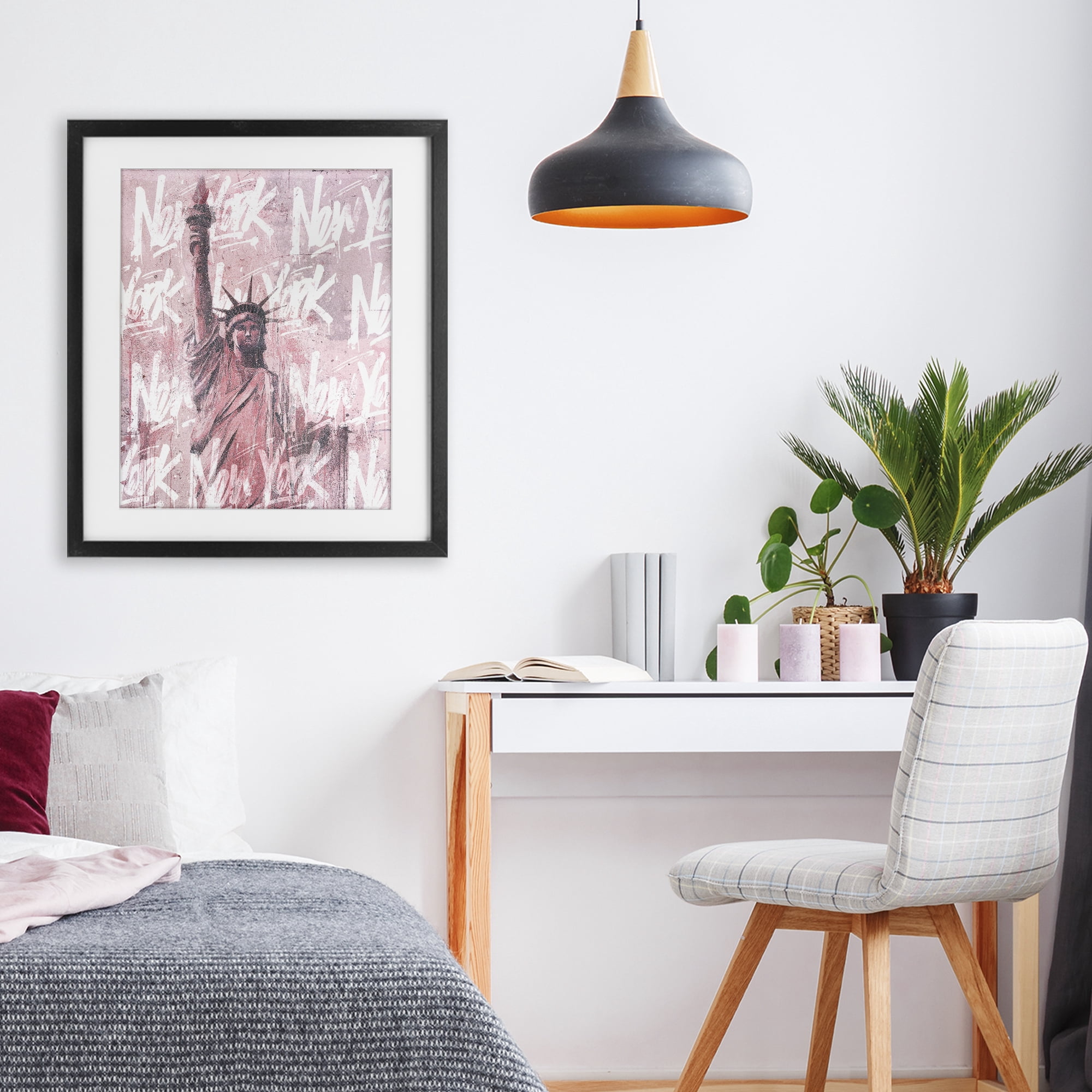 Stupell Industries Sparkle Of The City Statue Black Framed Print Under Glass, design by Svetlana Aleynikova