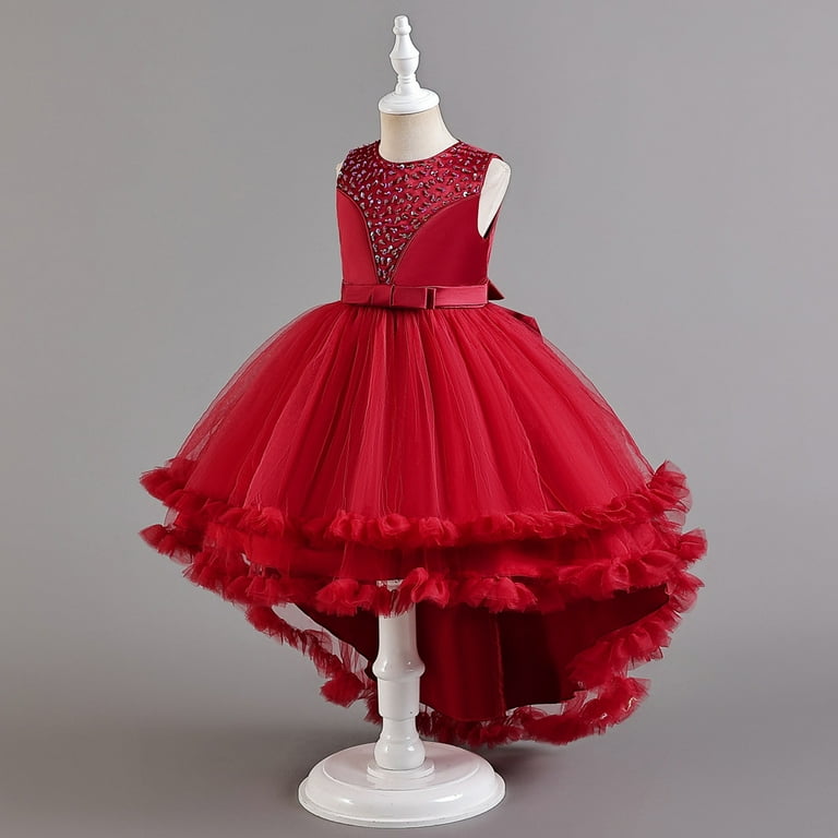 Esaierr Kids Girls Pageant Dress 4-12Y Girl Party Dress Princess Dresses  Christmas Dress for Girls Cupcake Pageant Dress Glitter Dress for Girls Birthday  Dress