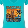 thumbnail image 4 of Inktastic Barcelona Cityscape Artwork Women's V-Neck T-Shirt, 4 of 5