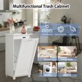 thumbnail image 4 of VECELO Kitchen Trash Can Cabinet, 10-13 Gallon Wooden Tilt Out Storage Can Holder Garbage Recycling Cabinet, White, 4 of 9