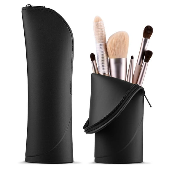Bolsa organizadora de viaje de silicona SLUKULU para brochas de maquillaje