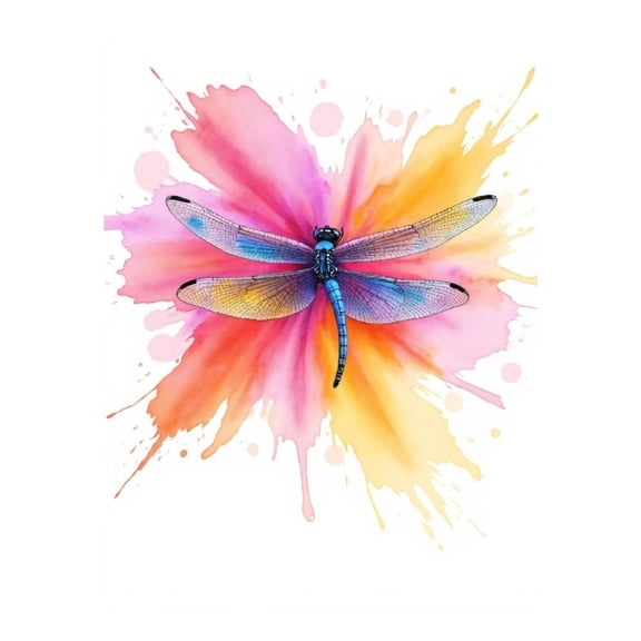 Diamond Art Kit for Adults, Dragonfly Vibrant Watercolor Splash Diamond Painting for Adults Beginners, 5D DIY Diamond Art Painting Kits, Colorful Diamond Painting Craft for Home Decor 12x16