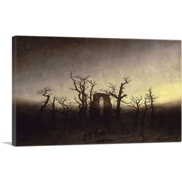 ARTCANVAS l'Abbeille dans le Bois de Chêne 1808 Impression sur Toile par Caspar David Friedrich - Taille : 18 Pouces x 12 Pouces (0.75 Pouces de Profondeur)