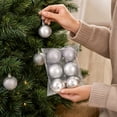 thumbnail image 6 of QISIWOLE Christmas Ball Ornaments Set of 6, Silver Shatterproof Lightweight Tree Balls, 2.36 x 2.36 in Plastic Ornament Set, for Christmas Tree Wreath Garland and Holiday Party Decor, 6 of 6