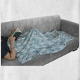thumbnail image 5 of Floral Soft Flannel Fleece Throw Blanket, Delicate Spring Nature Pattern with Abstract Flowers and Buds, Cozy Plush for Indoor and Outdoor Use, 70" x 90", Pale Teal Pale Sky Blue, by Ambesonne, 5 of 5