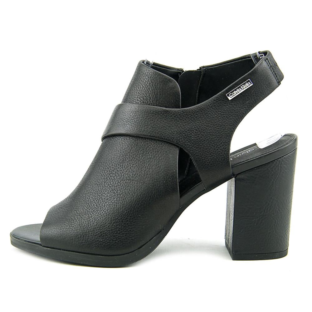 Calvin Klein Ellcia Women Peep Toe Synthetic Black Bootie