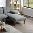 thumbnail image 5 of 101'' Sectional Sofa Set, Tufted Couch Adjustable Sofa Chaise with Solid Wood Legs & Removable Pillows, Convertible Sleeper Sofa Loveseat Couch Recliner Back Modern Day Bed for Living Room, Grey Mix, 5 of 7