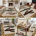 thumbnail image 3 of Rectangle Rug 5x8ft Area Rug, Colorful Art Cactus on Linen Texture Area Rugs for Living Room Bedroom, Animals Leopard Border Floor Mat Non-Slip Non-Shedding Carpet Indoor Accent Rugs, 3 of 9