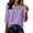 Purple -AS22, variant on Cotton Linen Button Shirt Women 3/4 Puff Sleeve Collar Cute Blouses Summer Casual Trendy Loose Tops Army Green S