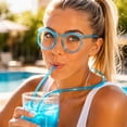 thumbnail image 6 of Deeceymbur Funny Glasses Straw Round Shaped Plastic Straw Cute Party Birthday Accessory Hands Free Drinking Tool Novelty Gift, 6 of 6