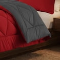 thumbnail image 2 of Elegant Comfort Reversible Down Alternative Comforter Set, Soft Microfiber All-Season Bedding, Lightweight Wrinkle & Fade Resistant Comforter, Twin/Twin XL, Red/Gray, 2 of 4