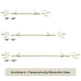 thumbnail image 6 of PowerSellerUSA Decorative Telescopic Metal Curtain Rod, 66" to 120" Contemporary Round PVC Finials, Ultra Durable Brackets 3/4" Diameter Window Drapery Rod, Cream/Gold - Leaf Finial, 6 of 6