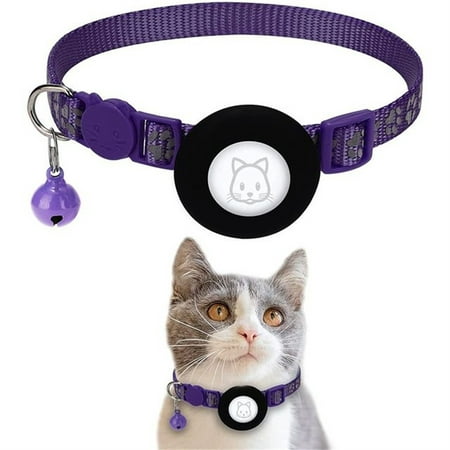 for Airtag Cat Collar with Breakaway Bell, Reflective Adjustable Strap for Air Tag Case for Cat Kitten