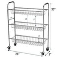 thumbnail image 4 of Household Essentials 5133-1 Slim Line 3-Tier Metal Storage Cart | Laundry Room Rolling Organizer | Silver, 4 of 4
