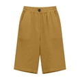 thumbnail image 5 of Only Moment Shorts for Women Polyester Summer Elastic High Waist Soild Color Lounge Pants Casual Comfy Workout Gym Shorts with Pockets Shorts Yellow,M, 5 of 5