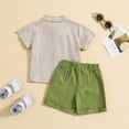 thumbnail image 5 of Cathalem Baby Boy Summer Outfit Toddler Baby Boy Summer Outfit Short Sleeve T Shirt Top Casual Shorts Set Infant Newborn Clothes (Khaki,100), 5 of 6