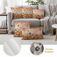 thumbnail image 6 of Orange Pumpkins Fall Outdoor Waterproof Pillow Covers, Thanksgiving Sunflower Falling Leaves Decorative Square Throw Pillowcase Sofa Cushion Sham for Patio/Couch/Chair, 16"x16" 2 Pack, 6 of 8