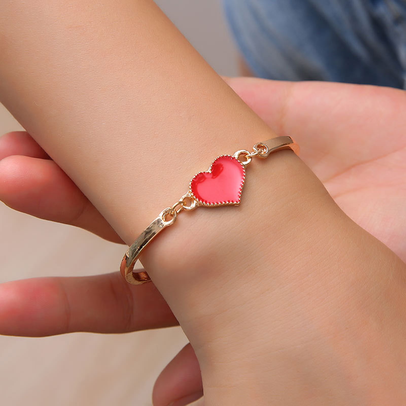Dress Choice Simple Adjustable Braided Heart Shaped Bracelet With