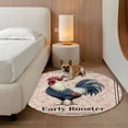 thumbnail image 2 of Early Rooster Round Area Rug 7Ft Washable Circle Rugs for Dorm Laundry Room, Pink Spring Farmhouse Leaves Burlap Non-Slip Carpet Floor Mats Indoor Outdoor Carpet Runner Aesthetic Home Decor, 2 of 8